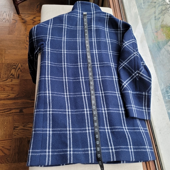 New! J. CREW Size 6 City Coat in Windowpane Antique Navy Blue White NWT - Picture 3 of 9